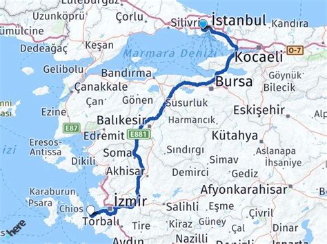 istanbul izmir km hesaplama